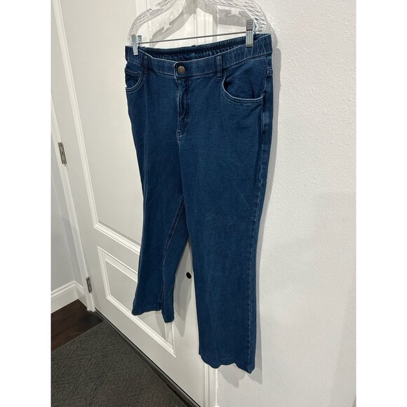 Denim & Co. Stretch Capri Jeans Blue Plus Size 18WP Cropped Elastic Waist - Picture 3 of 9